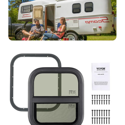 VEVOR Vertical RV Window, 14" W x 16" H Tinted Sli