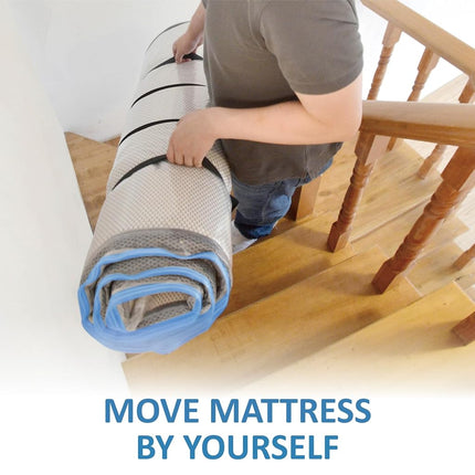 Sac sous vide pour matelas en mousse Queen/Full/Full-XL avec fermeture éclair bleue, sac de rangement pour matelas