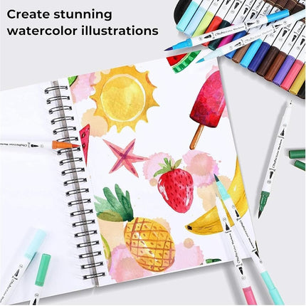 Ohuhu Colouring Pens 160 Fineliner & Brush Water-Based for Art Colouring