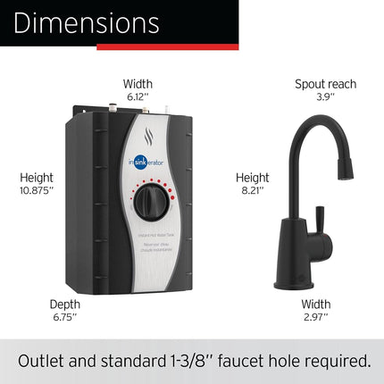 InSinkErator H250MBLK-SS HOT250 (Instant Hot Water Dispenser, Matte Black