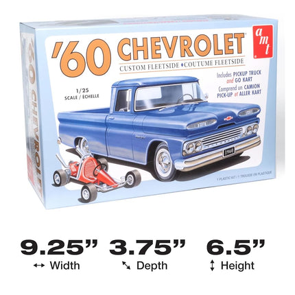 AMT 1/25 Scale 1960 Chevrolet Custom Fleetside Pickup Truck and Go Kart Plastic Model Kit