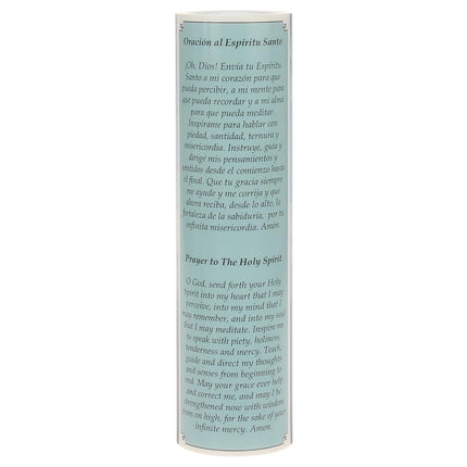Stonebriar LED Saint Prayer Candle — Automatic Timer, Flameless Candle for Prayer, Memorials & Religious Décor, Holy Spirit, 8"