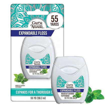 GuruNanda Expandable Waxed Dental Floss for Gentle
