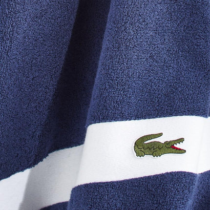 Lacoste Sport Stripe 6-Piece Luxury Cotton Towel Set – Made with 100% Soft Supima Cotton, Absorbent & Quick-Drying, Includes 2 Bath Towels, 2 Hand Towels, 2 Washcloths, Navy