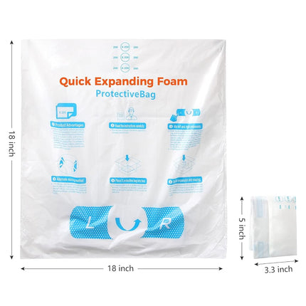 18” x 18” 10 PCS TONESPAC Instant Pack Quick Expanding Foam X-200 Packaging Bag for Packaging and Shipping