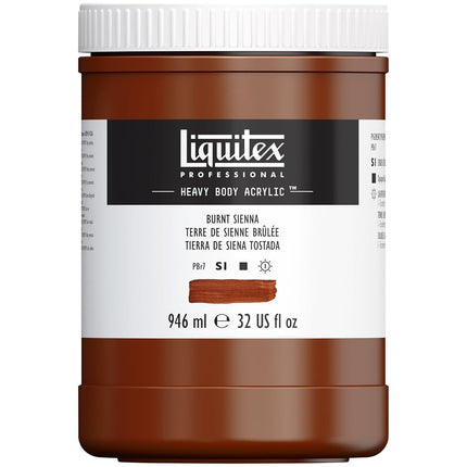 Pintura Acrílica Profesional de Cuerpo Denso Liquitex, Bote de 946 ml (32 oz), Siena Tostada