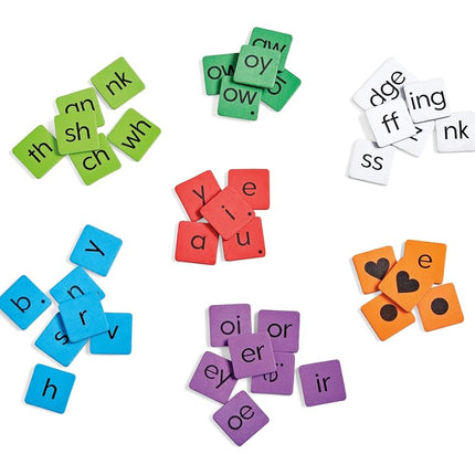 hand2mind Phonics Word-Building Magnetic Letter Tiles, Letter Recognition for Kindergarten, Phonics Manipulatives, Science of Reading Classroom Materials (Set of 6)
