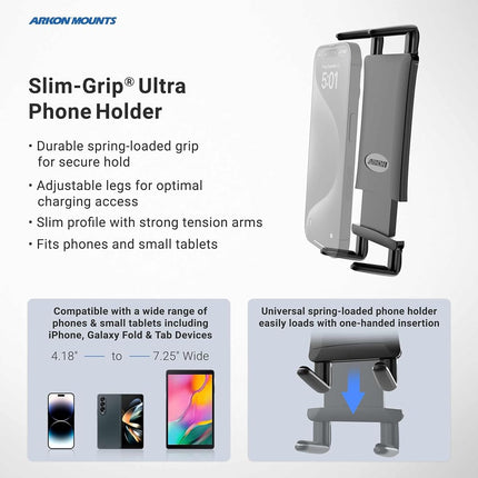 Arkon Adhesive Car Phone or Midsize Tablet Holder Mount for Samsung Galaxy S6 S5 S4 Note 5 4 Note 8 Galaxy Tab Active