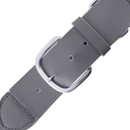 Champion Sports Baseball/Softball Uniform Belt - Comfort Nylon Stretch Fit Uniform Belt - Durable Leather Tab - Adult 22-46 Inches - Gray