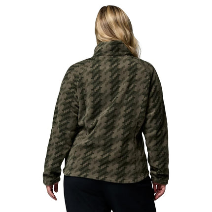 Columbia womens Benton Springs Printed Full Zip, Stone Green/Twills, 3X