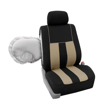 FH GROUP FH-FB036217 Striking Striped Seat Covers Pink/Black Color - Fit Most Car, Truck, Suv, or Van