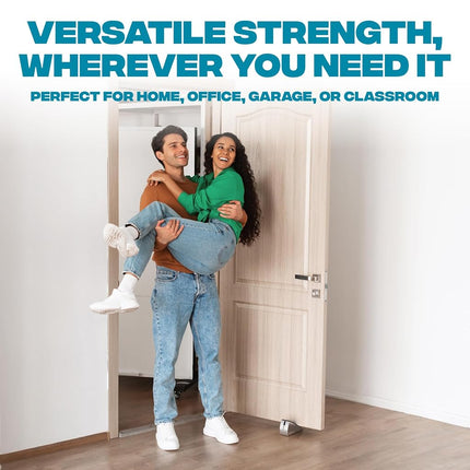 Strongest Home 2 Pack XL Adjustable Chrome Door Stopper with Spring – Heavy Duty Wedge for Oversized, Thick & Heavy Doors, Anti-Slip Rubber Grip, Commercial, Home & Outdoor Use on Carpet, Wood & Tile