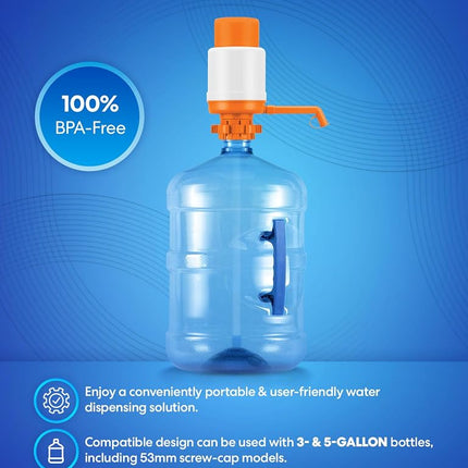 Brio Universal Manual Drinking Water Pump (Orange)