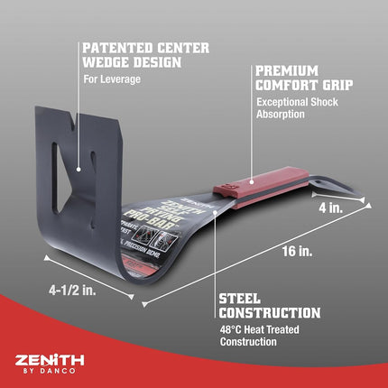 Zenith by Danco Pro Bar ZN700101, The Ultimate Multi-Tool for Salvage, Wrecking, and Demolition, Effortlessly Removes Large Floor Tiles, Planks, Framing, Sub-Flooring, and Decking