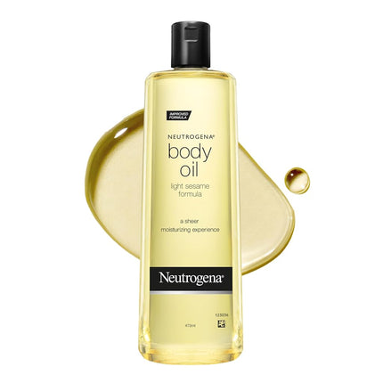 Neutrogena Lightweight Body Oil for Dry Skin, Sheer Moisturizer in Light Sesame Formula, 16 fl. oz