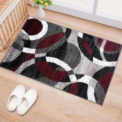 Rugshop Contemporary Modern Circles Abstract Area Rug, 2' x 3', Red