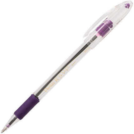 Bolígrafo Pentel R.S.V.P., trazo medio, tinta violeta, (BK91BP2V) de Pentel