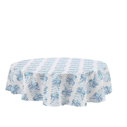 IZOD - Round Tablecloth, Water Resistant Tabletop Accessories, Ideal Kitchen Essentials (Seagrass Stripe, 70")