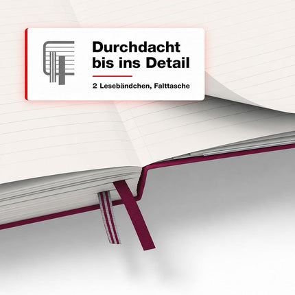 Notebook Medium (A5) Ruled, Hardcover, 251 Numbered Pages, Port Red