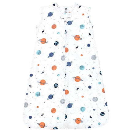 Hudson Baby Unisex Baby Cotton Sleeveless Wearable Sleeping Bag, Sack, Blanket, Space, 0-6 Months