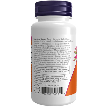 NOW Methyl B-12 10,000 mcg,60 Lozenges