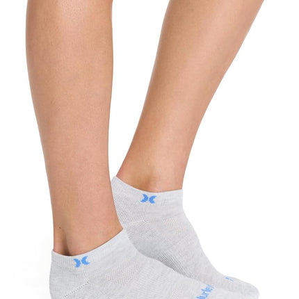 Hurley Women's 8 Pack Sport Ultra Soft Low Cut Socks, Cool Heather Grey/Rose/Seaside, 8-10 UK