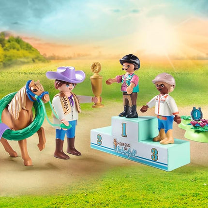 Playmobil 71495 Horses of Waterfall: Pony Tournament, exciting competitions for young champions, featuring extensive accessories, detailed play sets suitable for children ages 4+