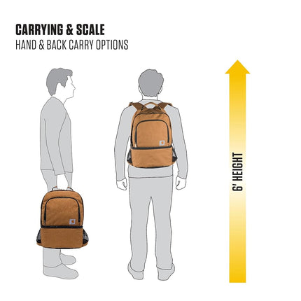 Carhartt - Cooler backpack with 24 cans with two compartments, Backpack with cooling base Fully insulated, Essential Cooler Backpack (Carhartt Brown), talla única