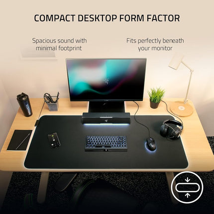 Razer Leviathan V2 X: Barra de sonido para PC con controladores de rango completo - Diseño compacto - Chroma RGB - Alimentación y audio por USB tipo C - Bluetooth 5.0 - para PC, portátiles, teléfonos inteligentes, tabletas y Nintendo Switch
