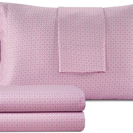 IZOD Sateen Silky 4Pc King Size Bed Sheet Set, Dee
