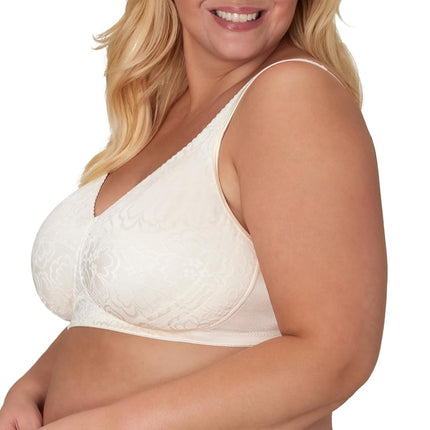 Playtex Womens 18-Hour Ultimate Lift Wireless Full-Coverage Bra, Single or 2-Pack, White, 50DD