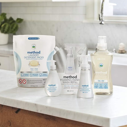 Method Laundry Detergent, Free + Clear, 53.5 Fluid Ounces, 66 Loads