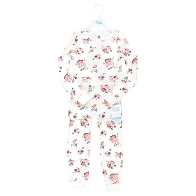 Hudson Baby Unisex Baby Thermal Long Underwear 2pc Set, Dusty Rose Floral, 3T, Dusty Rose Floral, 3T
