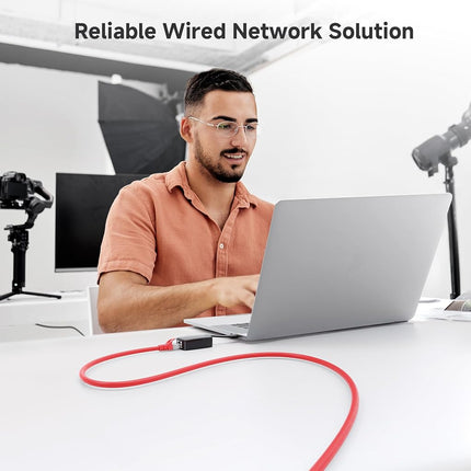 Cable Matters Câble Ethernet Cat 6A court et blindé 10 Gbit/s - 0,9 m, Câble Cat 6A, Cordon Cat6A, Cordon Ethernet, Rouge