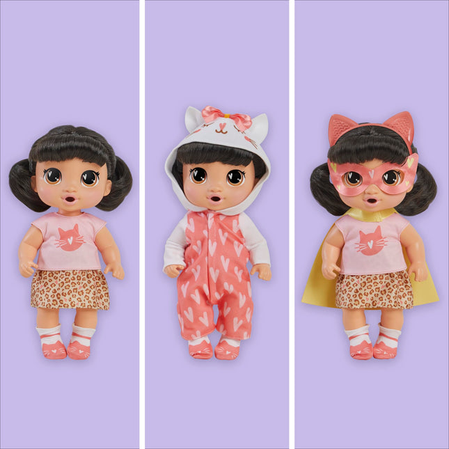 Baby Alive Super BFF Katie Kat - Muñeca con pelo negro, juego de accesorios, 28 cm, juguetes para niños y niñas a partir de 3 años (exclusivo de Amazon)