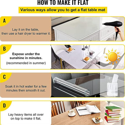 Leffora Clear Table Cover Protector 20 x 44 Inch, 1.5mm Vinyl Desk Cover