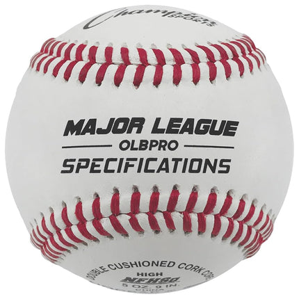 Juego de béisbol de cuero Champion Sports: Docena de pelotas de béisbol de cuero genuino oficiales para interiores/exteriores para entrenamiento o partido real - OLBPRO Paquete de 12