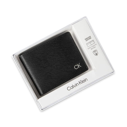 Calvin Klein Men's RFID Blocking Leather Bifold Wallet, Black Slimfold, One Size