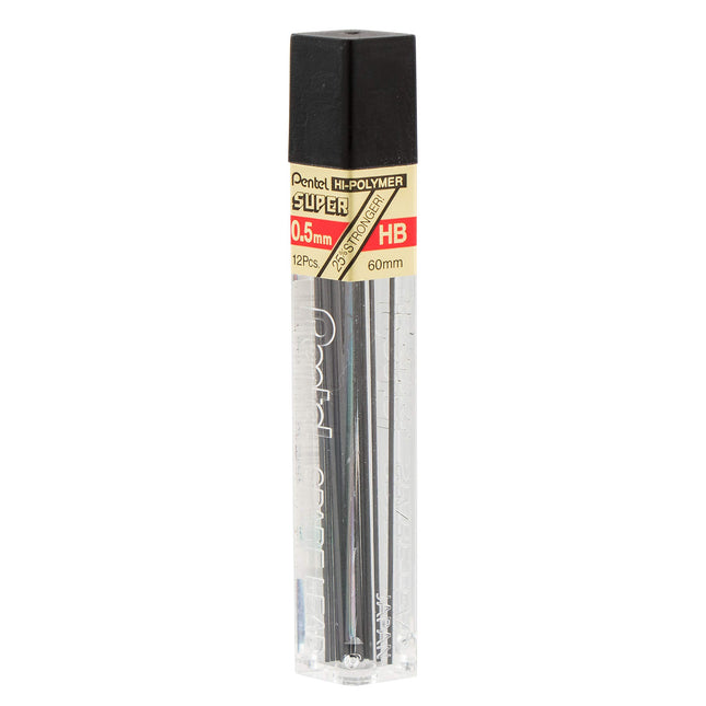 Recharges de mines Pentel Super Hi-Polymer 0,5 mm, HB, 36 mines (C505BP3HB-K6)