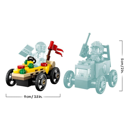 LEGO City Pizza vs. Fire Truck Race Car Pack Toy - Soapbox Car Toys for 5+ Year Old Boys & Girls - Fun Holiday or Birthday Gifts - Vehicle Set Includes 2 Minifigures - 60458