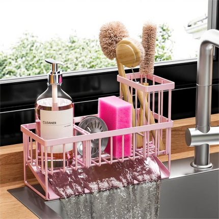 Cisily Pink Kitchen Sink Caddy Organzier with High