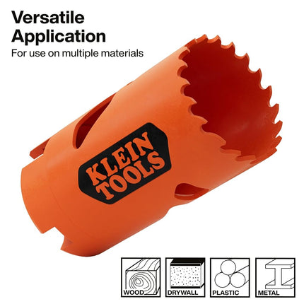 Klein Tools 31016 Bi-Metal Hole Saw, 3.5 cm Circular Saw, Hole Cutter for Metal and Drywall, Sheet Metal Cutter
