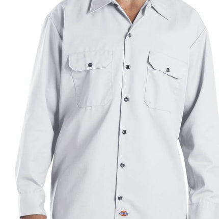 Dickies Men's Long-Sleeve Work Shirt, Military Green Single Dye Heather, 3X-Large Tall