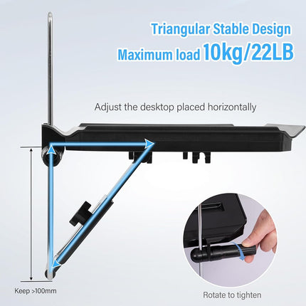 Plateau de volant VarCozy, plateau de voiture pliable à suspendre à l'appuie-tête arrière avec plateau extensible et fente pour porte-gobelet, bureau de voiture portable pour travailler sur ordinateur portable, manger, boire et dessiner