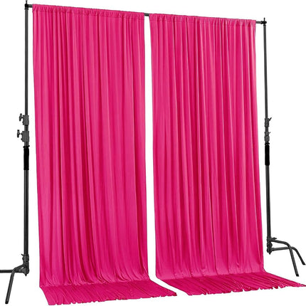 AK Trading CO. 10 feet x 10 feet IFR Polyester Backdrop Drapes Curtains Panels with Rod Pockets - Wedding Ceremony Party Home Window Decorations - Fuchsia