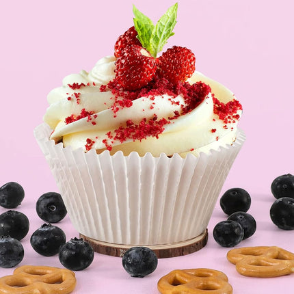 Caperci Jumbo Cupcake Liners White Muffin Baking Cups 300-Count, No Smell, Food Grade, Upgraded Grease-Proof Paper (White)