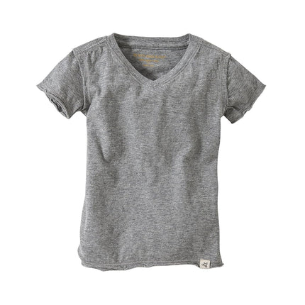 Burt's Bees Baby Baby Organic Short Sleeve Reverse Seam V Neck Tee, Heather Grey, 6-9 Months