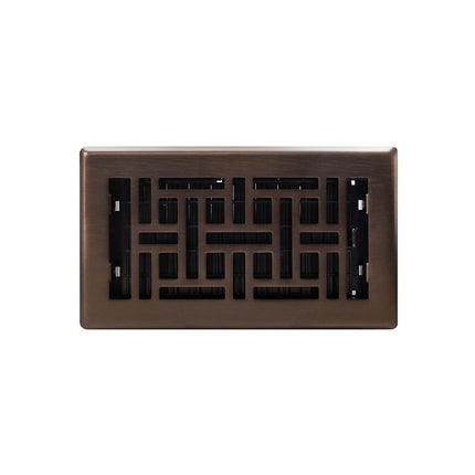 Decor Grates AJH408-RB Oriental Floor Register, 4" W x 8" H, Rubbed Bronze Finish