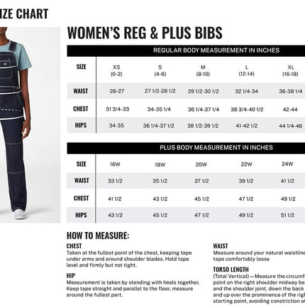 Dickies Women's Double Front Bib Overalls, Dark Stonewashed Denim, XL