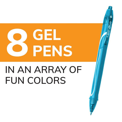 BIC Gelocity Quick Dry Ocean Themed Gel Pens, 8-Count Gel Pen Set, Medium Point (0.7mm), Assorted Colors